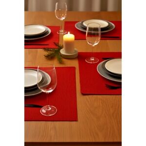 IKEA VINTERFINT Red Placemats – Set of 4 Cotton 17¾x13¾"‎ Holiday Table Decor